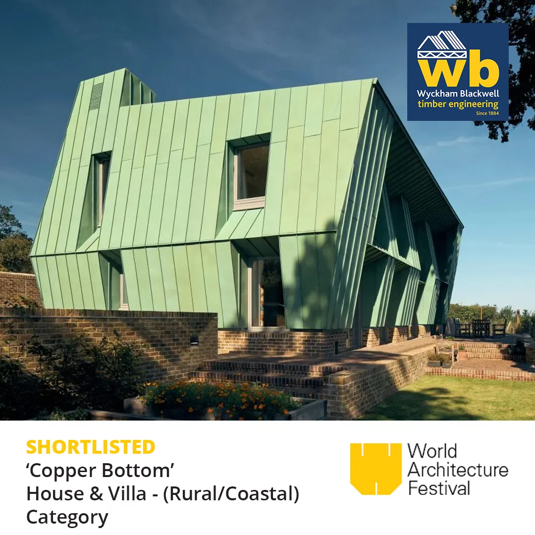 Unique shaped green cladded building