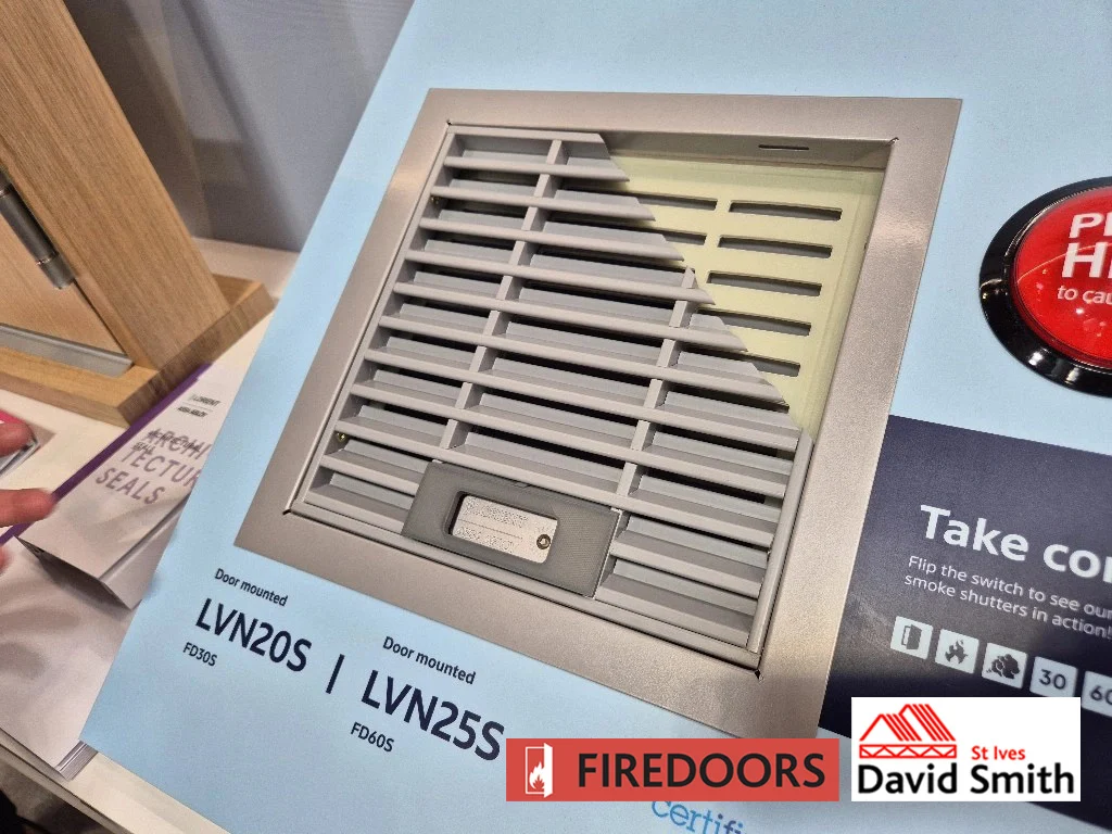 Close up of fire-rated smoke grille