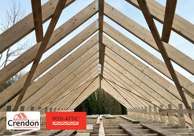 Specialist Posi-Attic Trusses for a customer in Ashover, Derbyshire, precisely designed and engineered by our team in Kirkby-in-Ashfield.