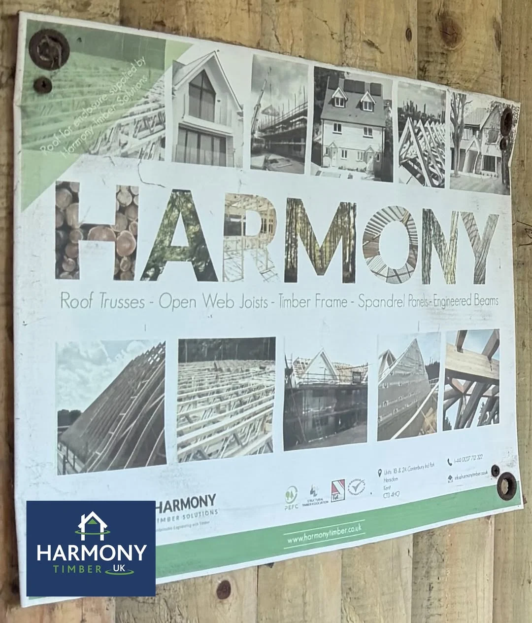 Close up of Harmony sign