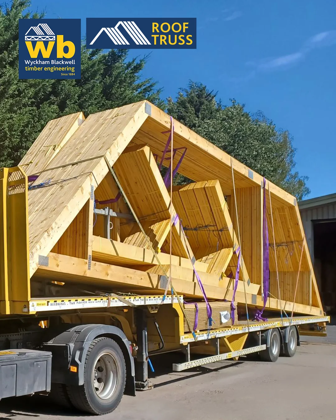 14m long span Attic Trusses all loaded for delivery 100% On Time In Full for a prestigious new housing development in Solihull.