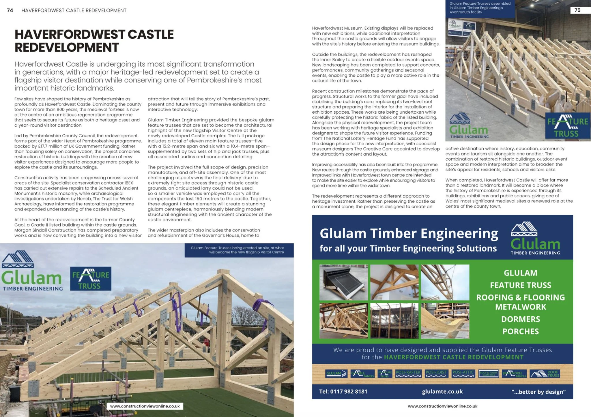 We’re pleased to announce that our work on the redevelopment of Haverfordwest Castle has been featured in the latest issue of Construction View. 📰