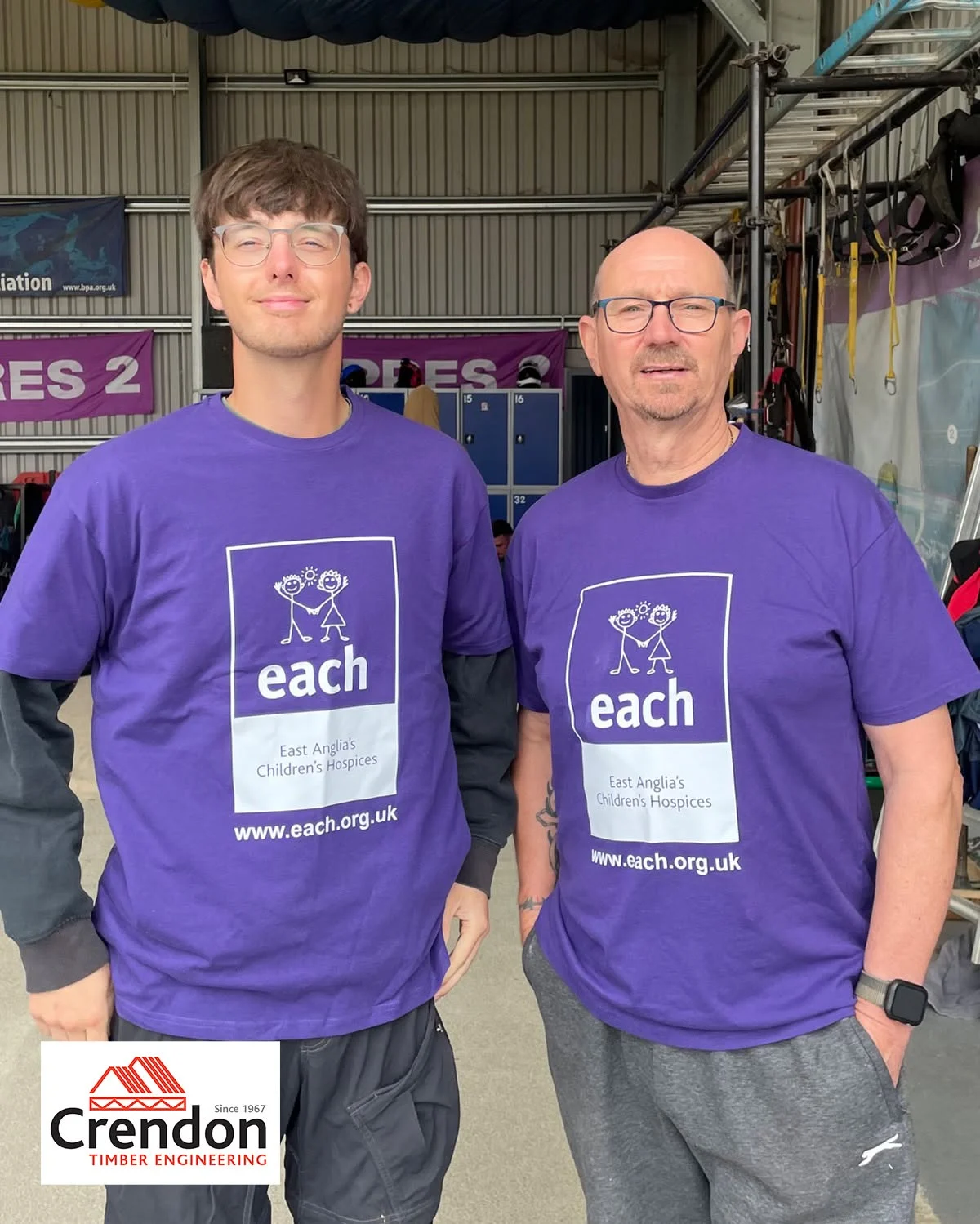 Men in EACH charity t-shirts