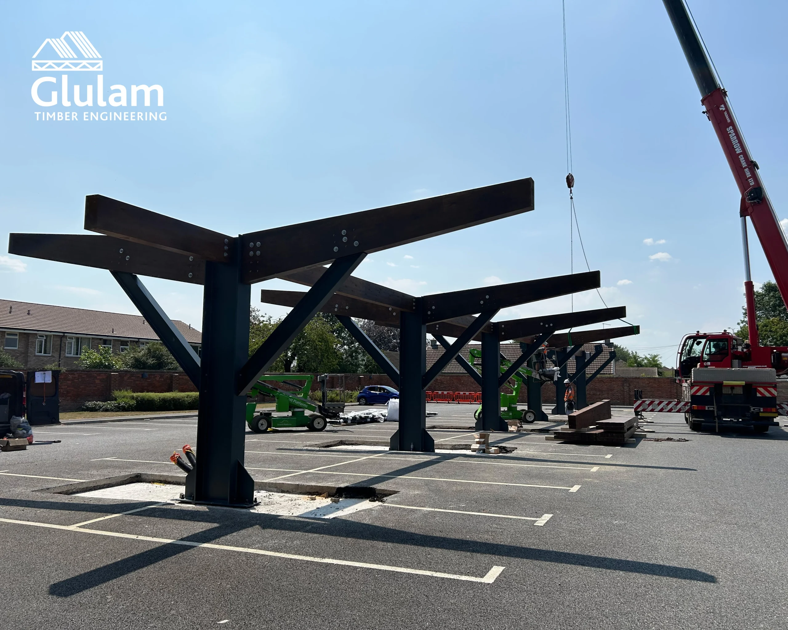Wooden structure in a car park