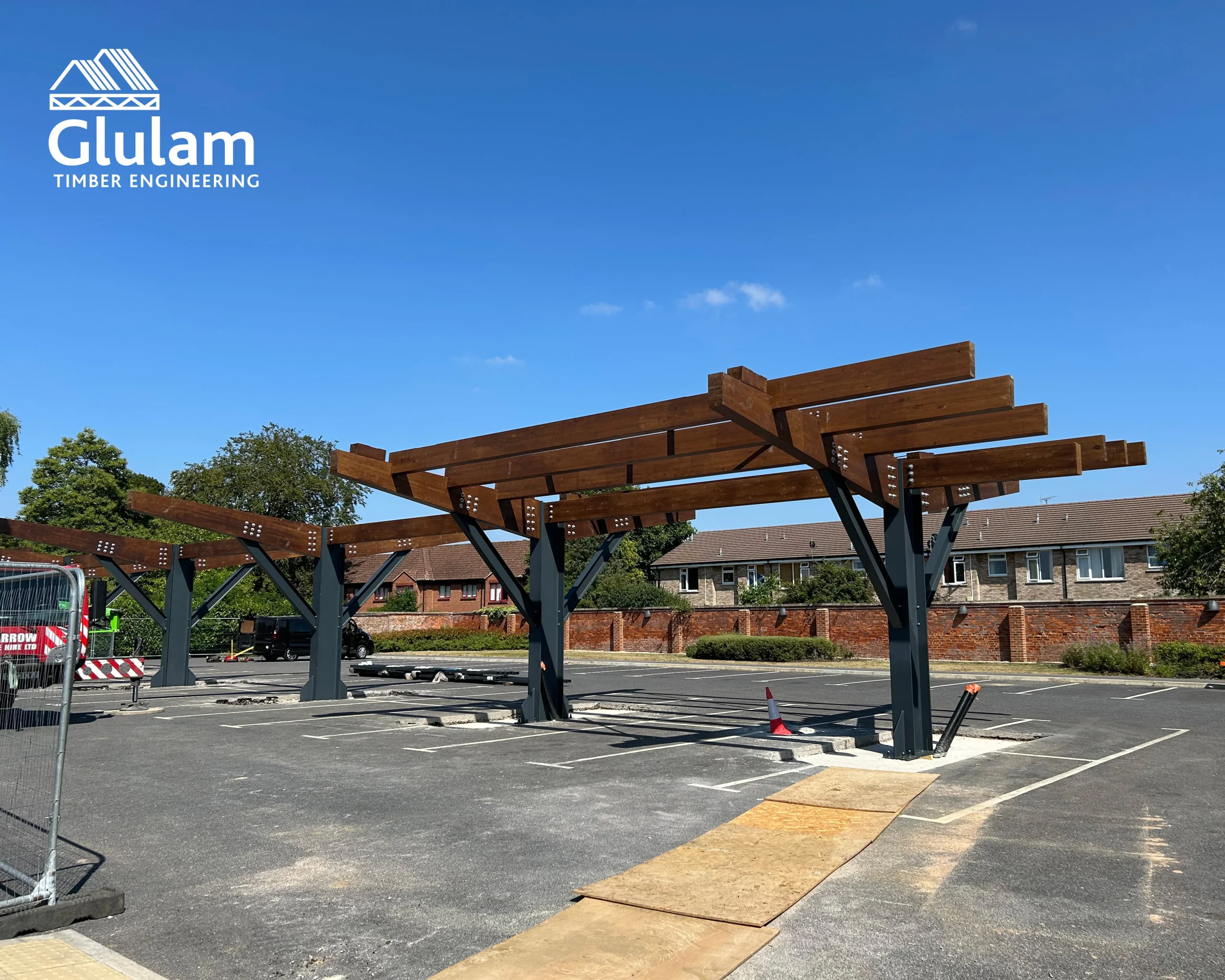 Wooden structure in a car park