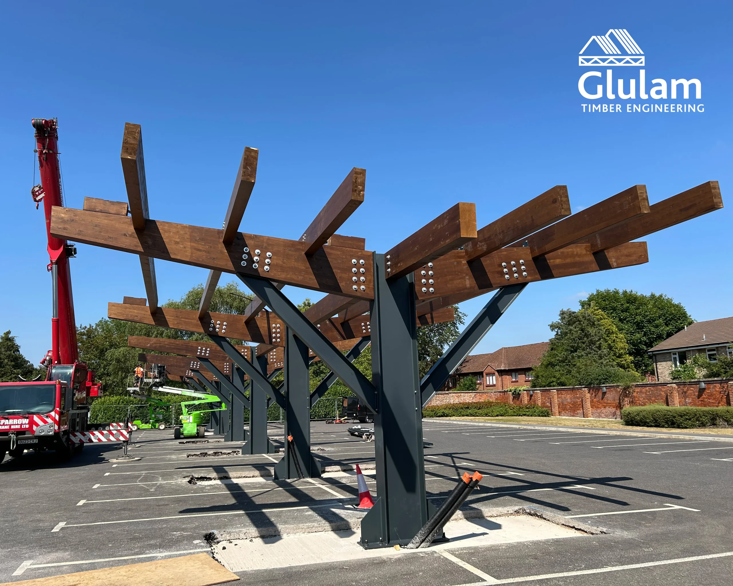 Wooden structure in a car park