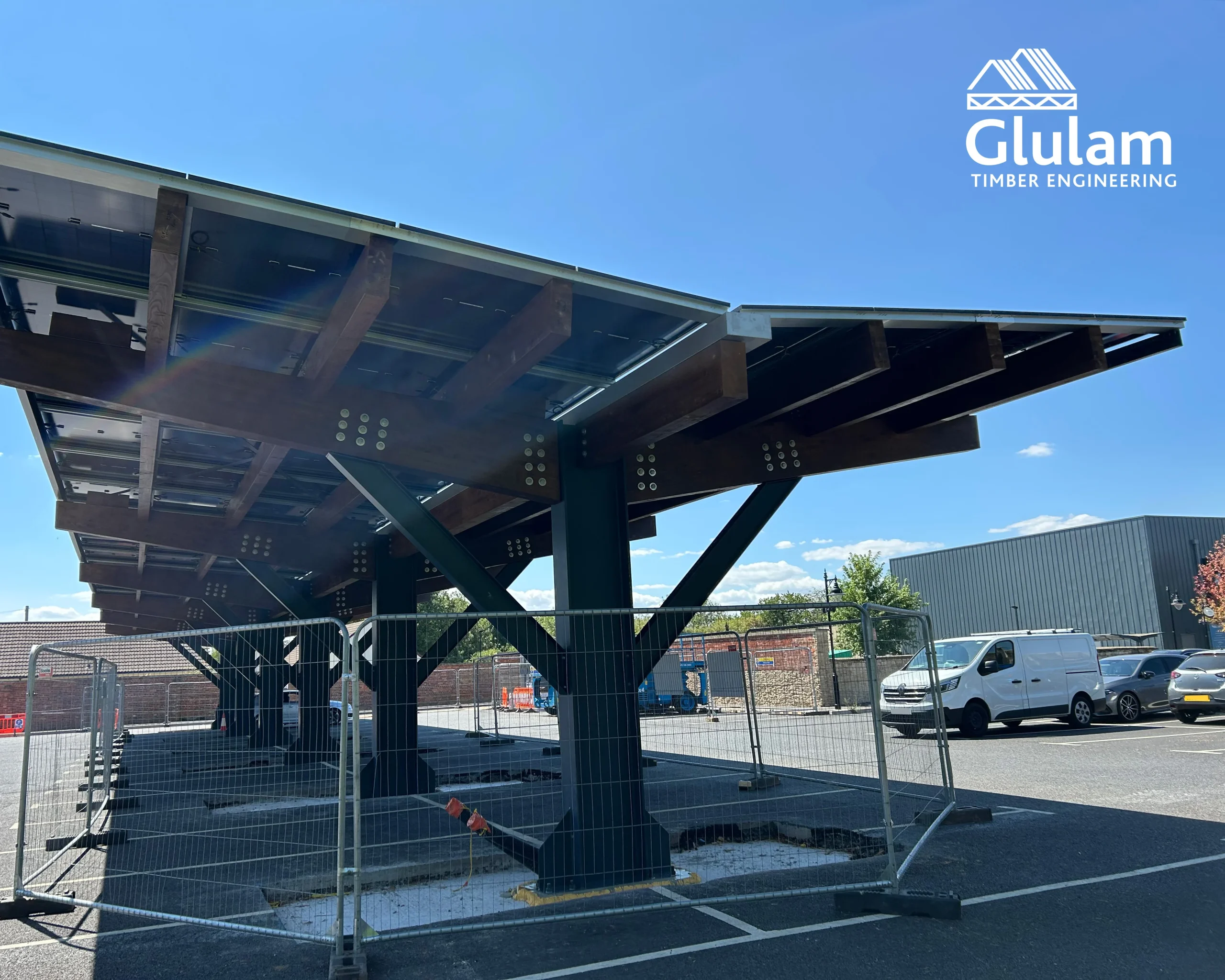 Wooden structure in a car park