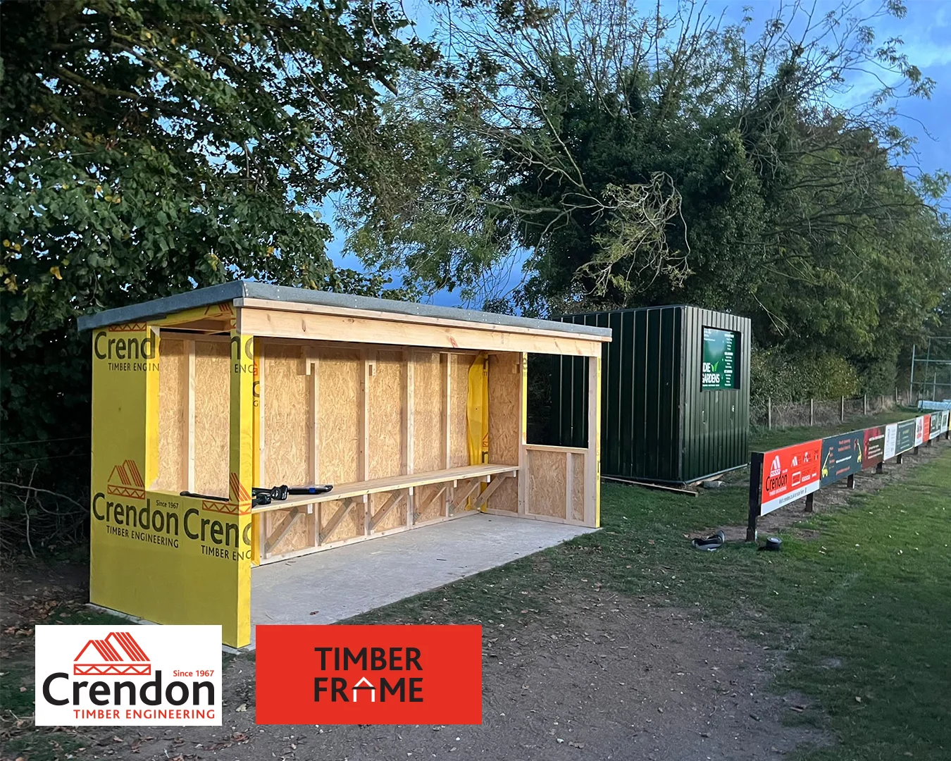 Crendon Timber Engineering’s East Harling branch are proud to have donated Timber Frame panels to Rockland United Football Club, helping to construct new home and away team dugouts. ⚽️